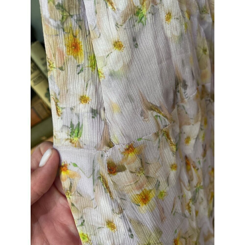 AllSaints Aspen Momo Floral Midi Dress Purple Womens SIze 10 - Picture 8 of 13
